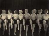 b/w photo of a chorus girl line